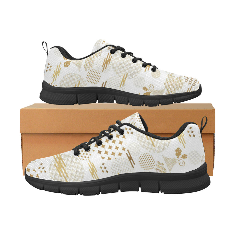 Beautiful gold japanese pattern Men's Sneaker Shoes