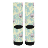 French bulldog hawaii blackground Crew Socks