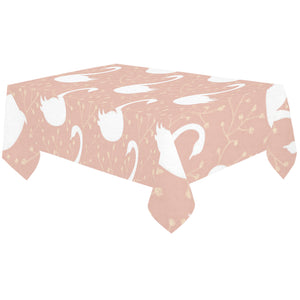 Swan flower light pink background Tablecloth