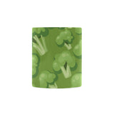 Broccoli pattern green background Classical White Mug (Fulfilled In US)