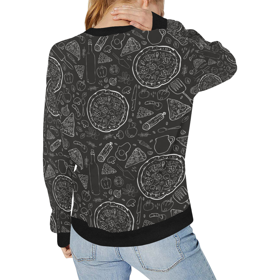 Pizza pattern Women's Crew Neck Sweatshirt