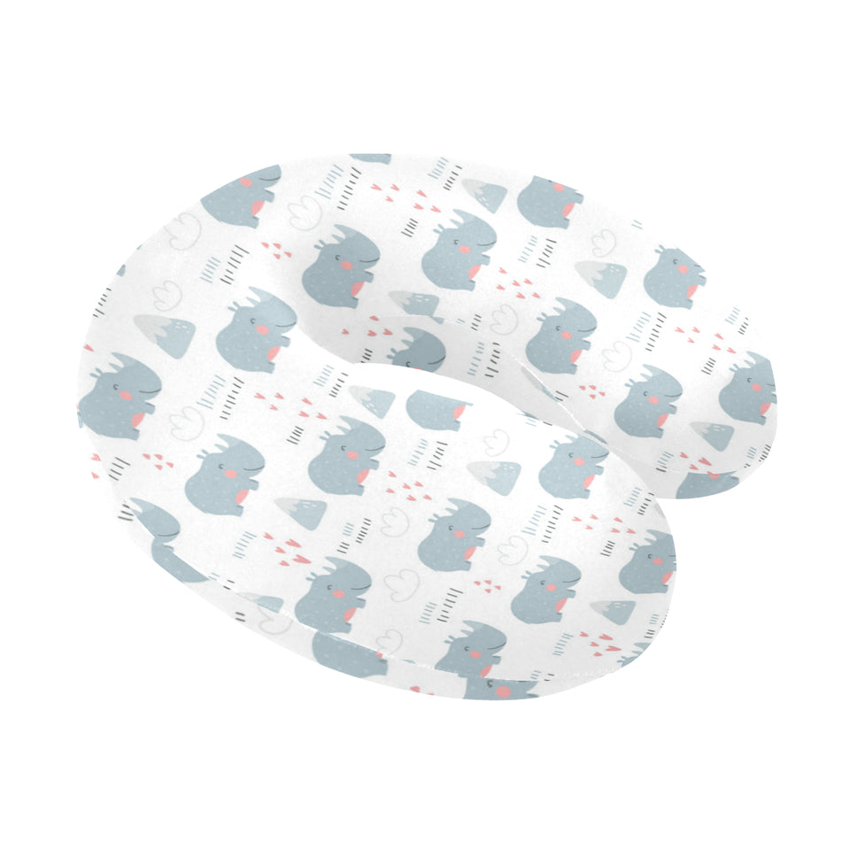 cute rhino heart pattern U-Shaped Travel Neck Pillow