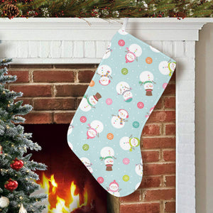 Cute snowman snowflake pattern Christmas Stocking