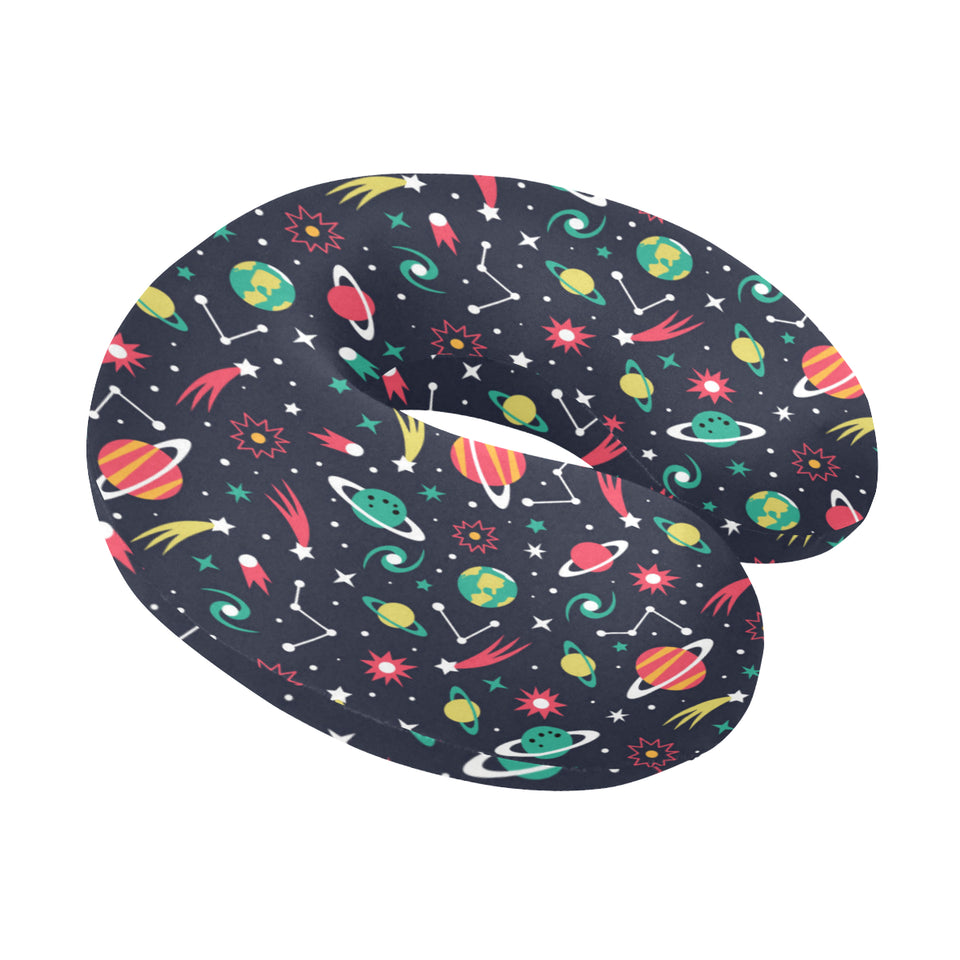 colorful space pattern planet star U-Shaped Travel Neck Pillow