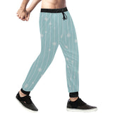 Snowflake pattern blue stripe background Unisex Casual Sweatpants