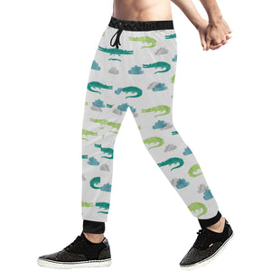 watercolor crocodile pattern Unisex Casual Sweatpants