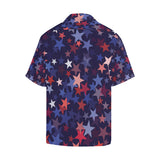 Red blue star pattern Men's All Over Print Hawaiian Shirt