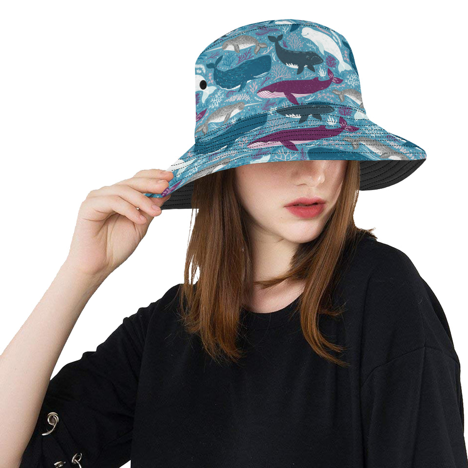 Whale design pattern Unisex Bucket Hat