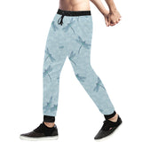 Dragonfly pattern blue background Unisex Casual Sweatpants