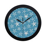 Starfish blue blackground Elegant Black Wall Clock