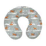 Beautiful deers Winter Christmas U-Shaped Travel Neck Pillow
