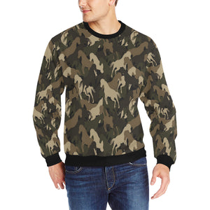 Horse Camouflage Pattern Men's Crew Neck Sweatshirt