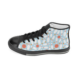 Bowling ball bowling pins blue blackground Women's High Top Canvas Shoes Black