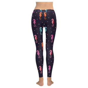 Watercolor colorful seahorse pattern Women's Legging Fulfilled In US