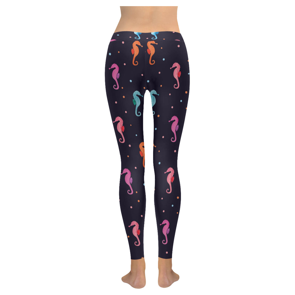 Watercolor colorful seahorse pattern Women's Legging Fulfilled In US