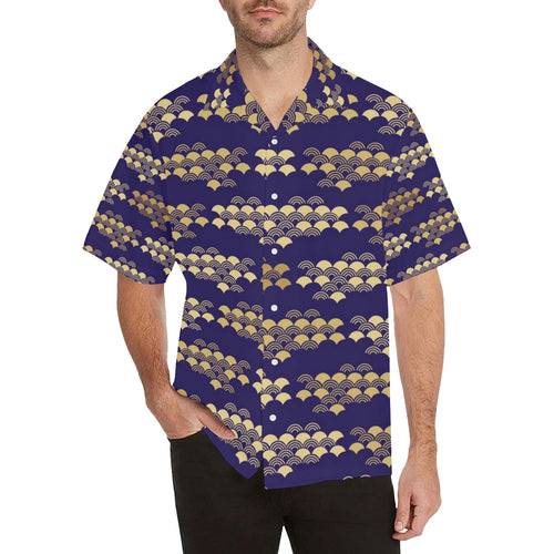 Beautiful japanese fan pattern Men's All Over Print Hawaiian Shirt