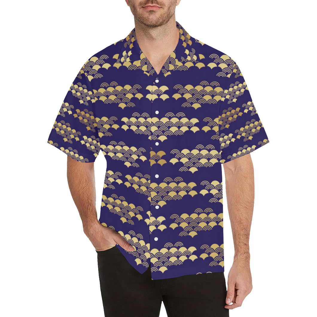 Beautiful japanese fan pattern Men's All Over Print Hawaiian Shirt