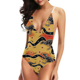 Kangaroo Australian aboriginal art pattern Women's One-Piece Swimsuit