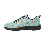 Fox pattern blue b ackground Women's Sneaker Shoes