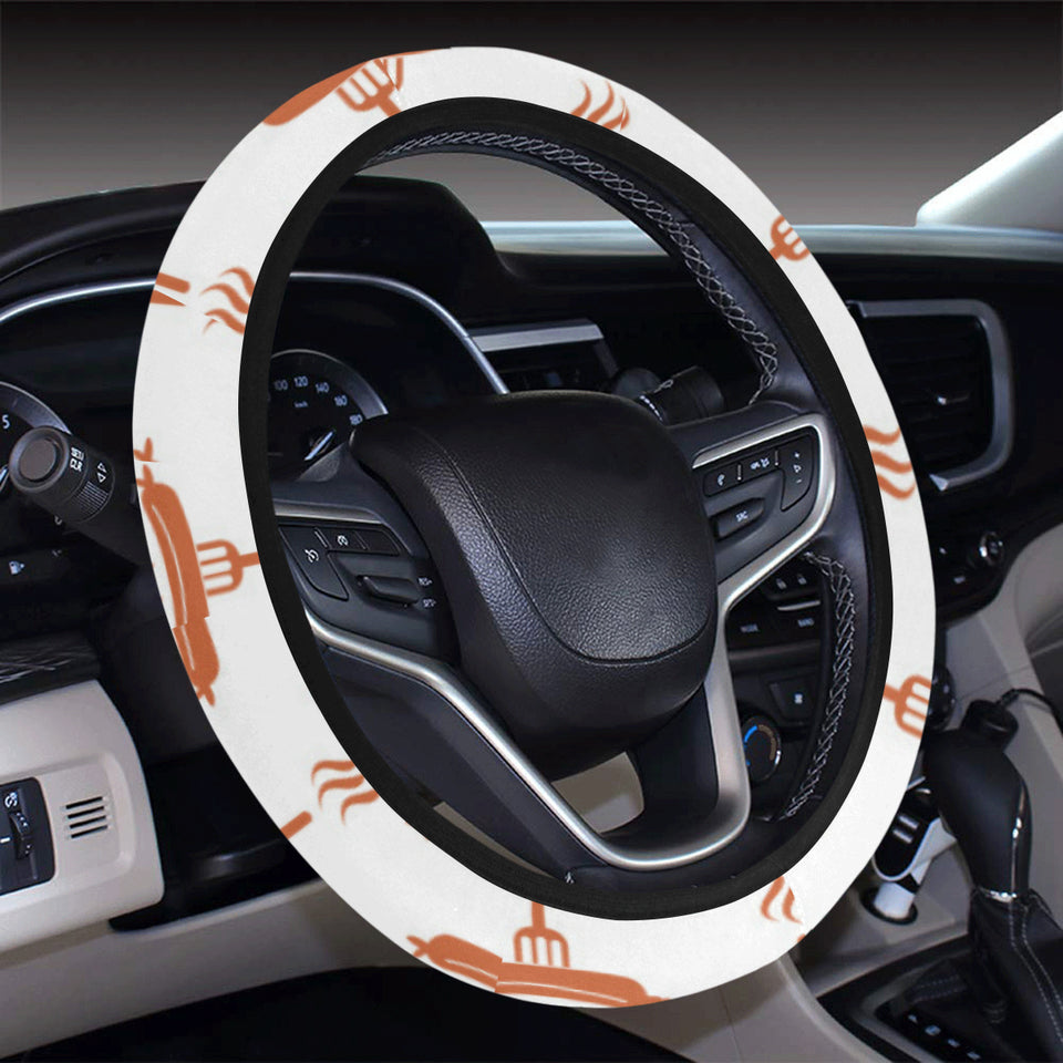 Sausage Pattern Print Design 05 Car Steering Wheel Cover