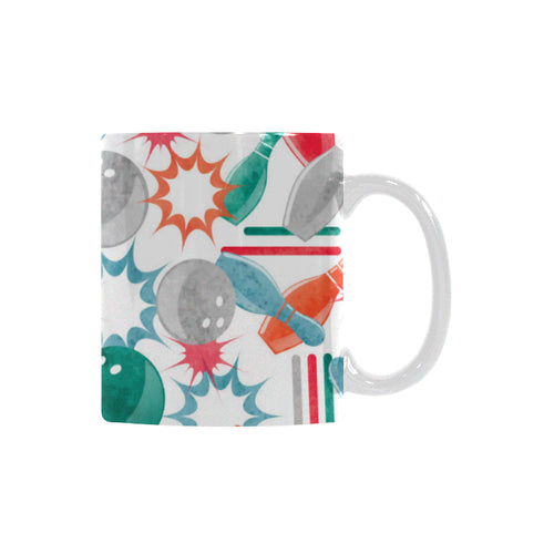 Watercolor bowling pattern Classical White Mug (Fulfilled In US)