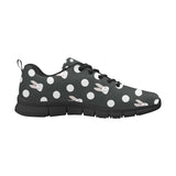 Cute white rabbit polka dots black background Men's Sneaker Shoes