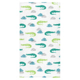 watercolor crocodile pattern Bath Towel