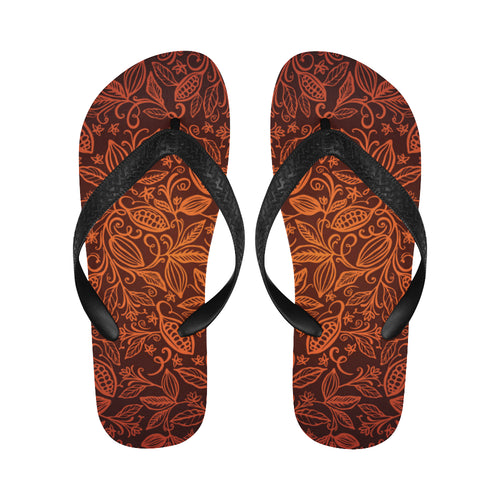 cacao beans tribal polynesian pattern Unisex Flip Flops