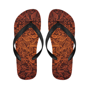 cacao beans tribal polynesian pattern Unisex Flip Flops