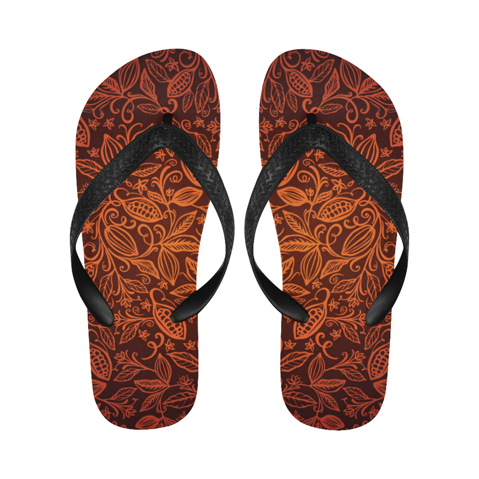 cacao beans tribal polynesian pattern Unisex Flip Flops