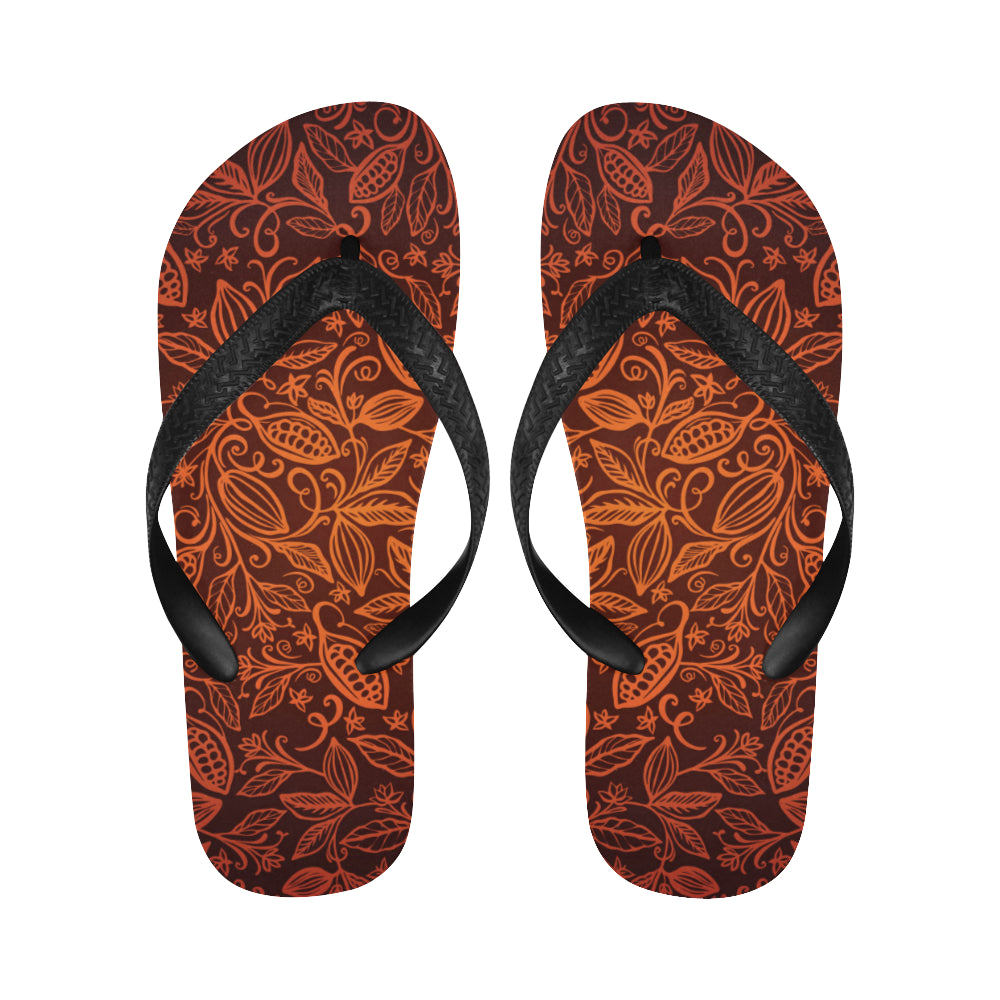 cacao beans tribal polynesian pattern Unisex Flip Flops