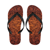 cacao beans tribal polynesian pattern Unisex Flip Flops