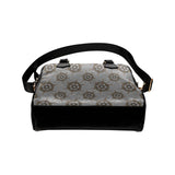 nautical wood steering wheel pattern Shoulder Handbag
