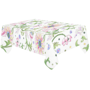 Beautiful pink lotus waterlily leaves pattern Tablecloth