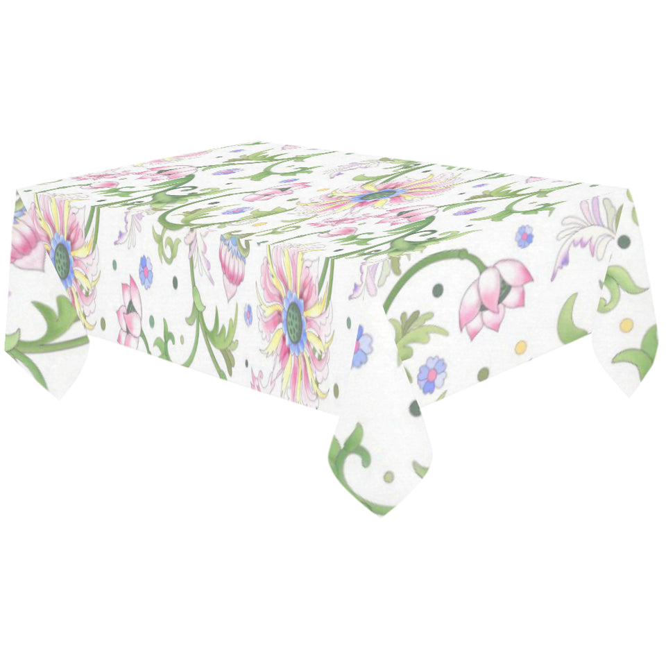 Beautiful pink lotus waterlily leaves pattern Tablecloth