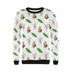 Color hand drawn cacao pattern Women's Crew Neck Sweatshirt