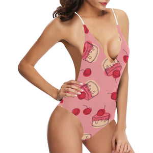 Cake cherry pattern Women's One-Piece Swimsuit