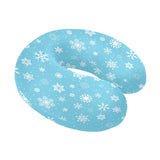 Snowflake pattern blue background U-Shaped Travel Neck Pillow