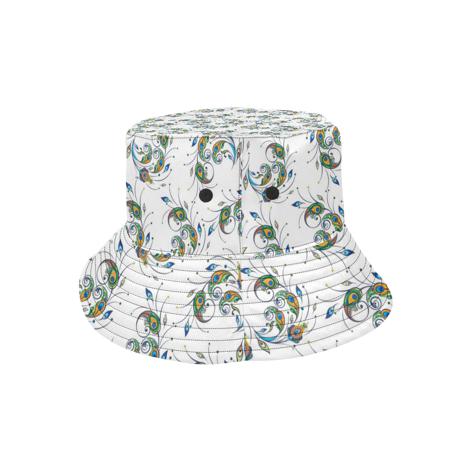 Peacock feather pattern Unisex Bucket Hat