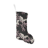 Japanese crane pink sakura pattern Christmas Stocking