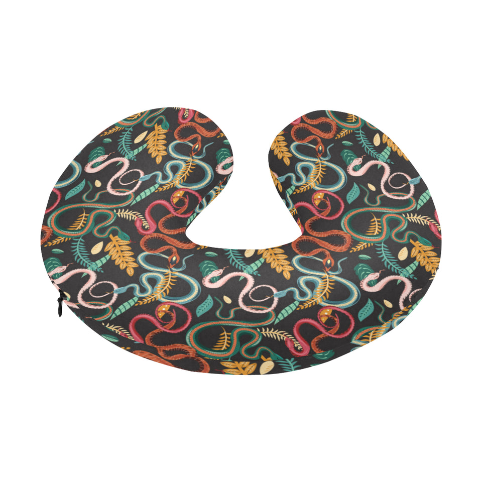 Colorful snake plant pattern U-Shaped Travel Neck Pillow