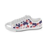 Kangaroo Australian pattern Men's Low Top Canvas Shoes White