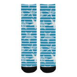 Starfish blue blackground Crew Socks