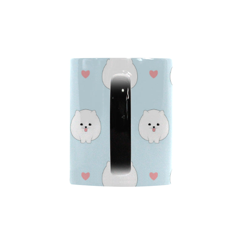 White cute pomeranian pattern Morphing Mug Heat Changing Mug