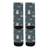 windmill tree pattern Crew Socks