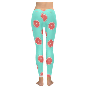 Grapefruit green background Women's Legging Fulfilled In US