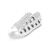 Cute ninja katana sword pattern Men's Low Top Canvas Shoes White