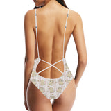 cute owl leaf Women's One-Piece Swimsuit