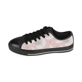 Cute moon cloud star pattern pink dot background Men's Low Top Canvas Shoes Black