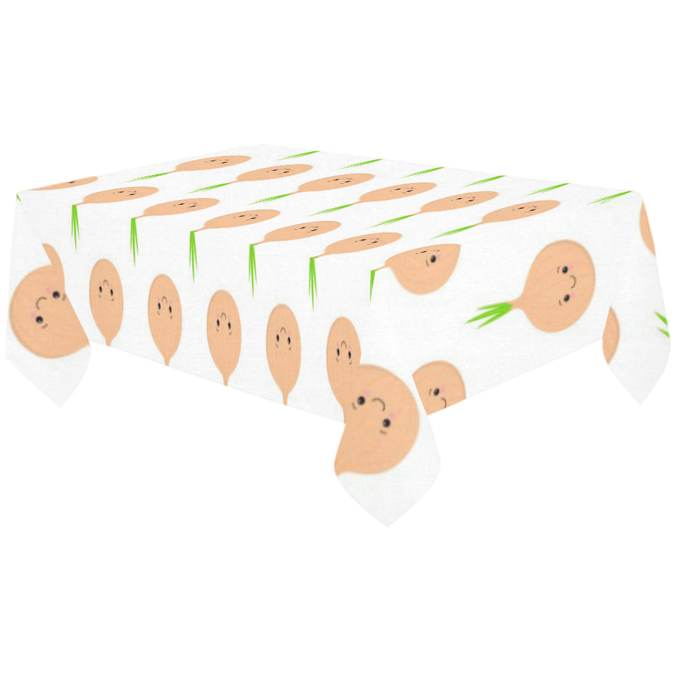 cute onions smiling faces Tablecloth